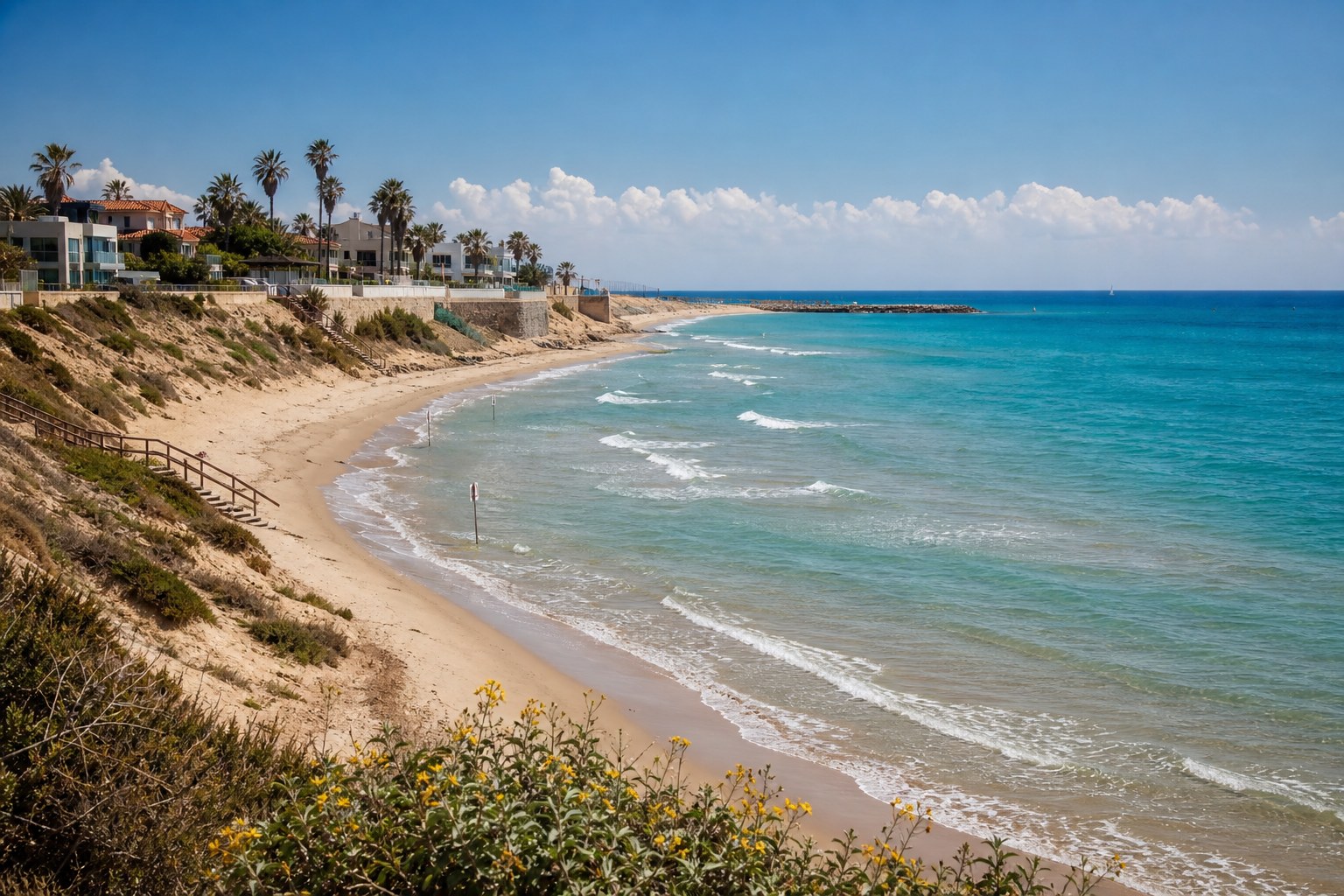 Sandy Mediterranean beach at Herzliya